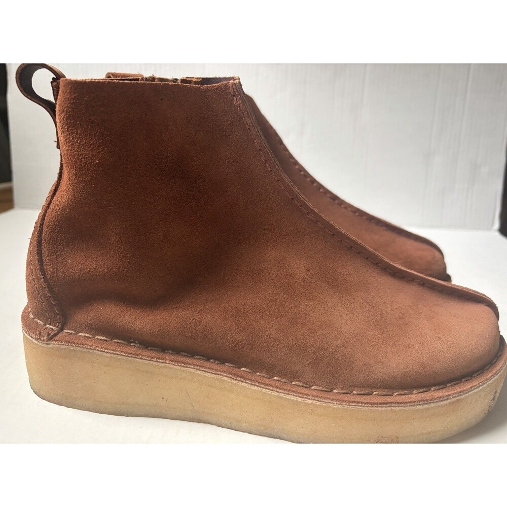Clarks Originals Trek Wedge Boots Mocha Bisque Suede Women’s 10